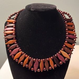 N49. Beautiful all wood necklace.